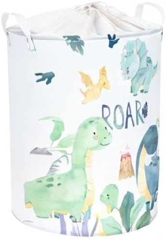 Clastyle 45L Cartoon Green Dinosaur Laundry Basket - Image 8