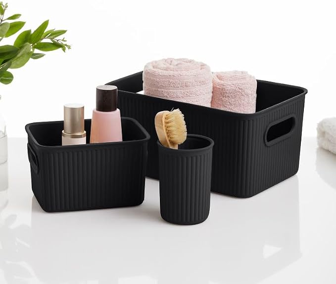 Superio Decorative Plastic Basket Open Home Storage Bins Organizer Baskets - Image 8