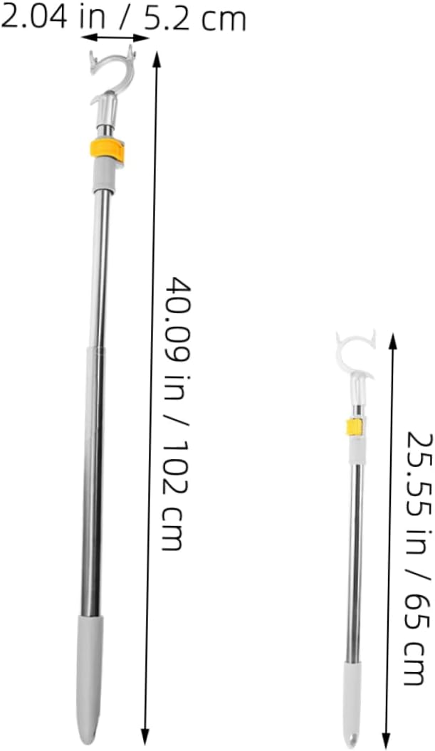 Ciieeo 2pcs Clothes Forks Extendable Pole Hook - Image 2