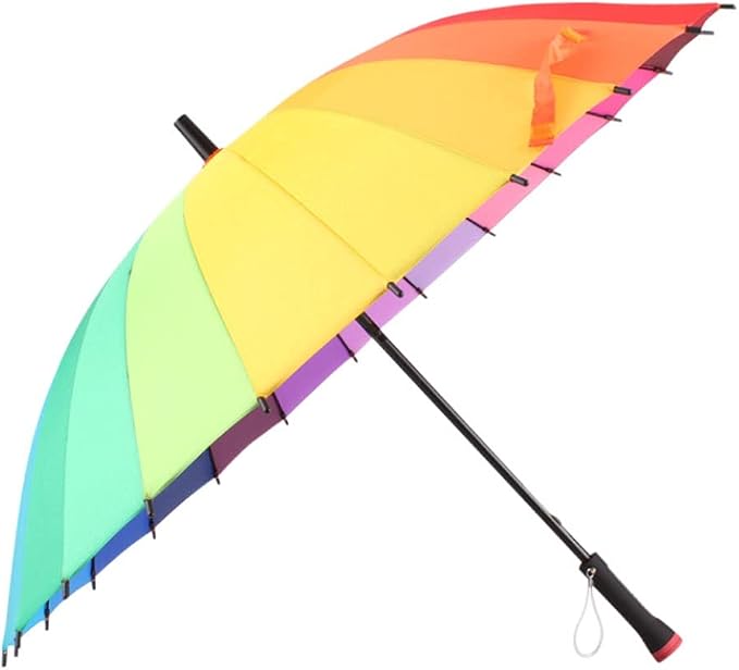 Large Golf Umbrella Rainbow 24 Ribs Oversized Compact Umbrella Waterproof - Image 2