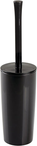 mDesign Slim Plastic Toilet Bowl Brush and Holder Set, Modern Compact Storage by mDesign