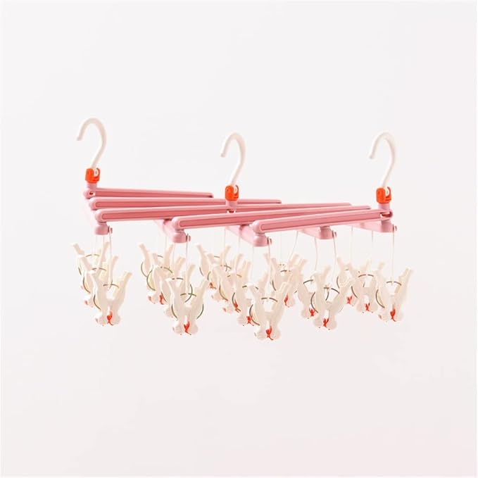 Retractable Clothespin Drying Rack Socks Underwear Multi-Clip Clothesline Home by Unknown