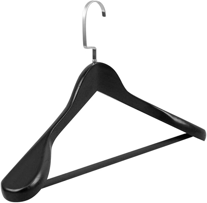 Thickened Wide Shoulder Solid Wood Coat Hanger Non-Slip Practical Suit and by COOLHIYA