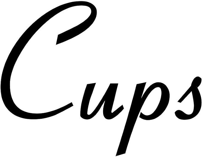 Cups 2.5w x 2h Label | Kitchen Pantry Organization | Die Cut Vinyl Decal | by MinglewoodTrading