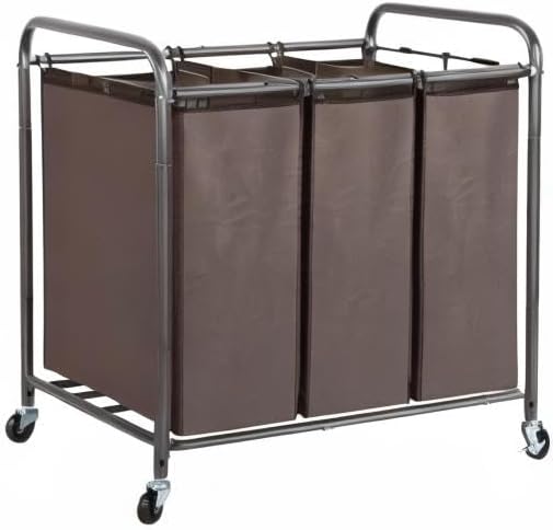 STO STO Laundry Sorter 3 Section, 3 Bag Clothes Hamper, Rolling Laundry Cart - Image 7