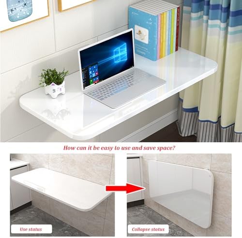 Wall-Mounted Folding Table, Space-Saving Wooden Laundry & Dining Desk - Image 3