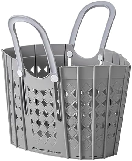 Laundry Basket Collapsible Plastic Portable Hamper, Waterproof Storage - Image 2