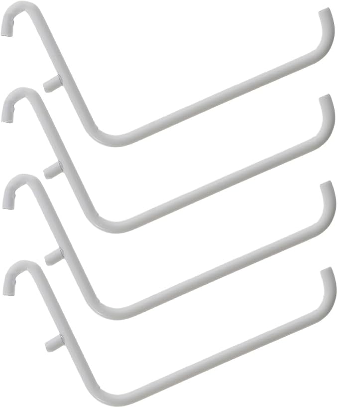 4pcs White Metal Pegboard Bracket Hooks by MAGICLULU