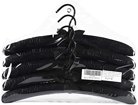 Black Satin Padded Sweater Hangers 5 Pack, Blouse Hanger - Image 7