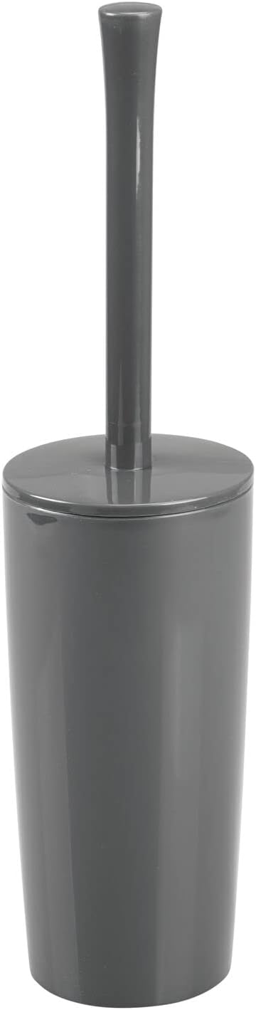 mDesign Slim Plastic Toilet Bowl Brush and Holder Set, Modern Compact Storage - Image 9