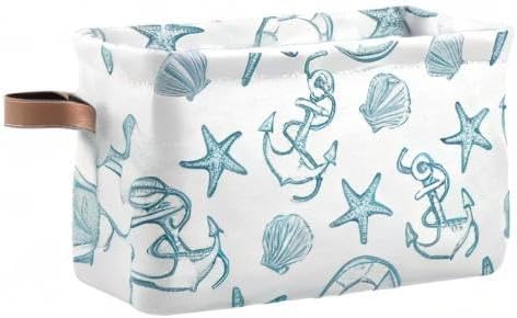 Coastal Anchor Nautical Theme Storage Basket Fabric Laundry Baskets Starfish - Image 9