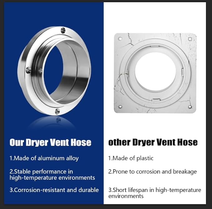 Aluminum Alloy 4 Inch Dryer Vent Hose Connector Kit, Quick Setup Design - Image 2
