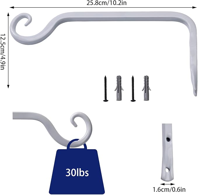 2 Pack 10 Inch Premium Metal Plant Hangers – Sturdy Wall Hooks - Image 2