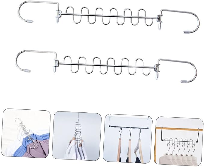 Cabilock 2pcs Multi Hole Clothes Drying Rack Clothes Hangers - Image 5