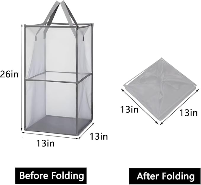2 Pack Popup Laundry Hamper, Large Collapsible Mesh Laundry Baskets Dirty - Image 2