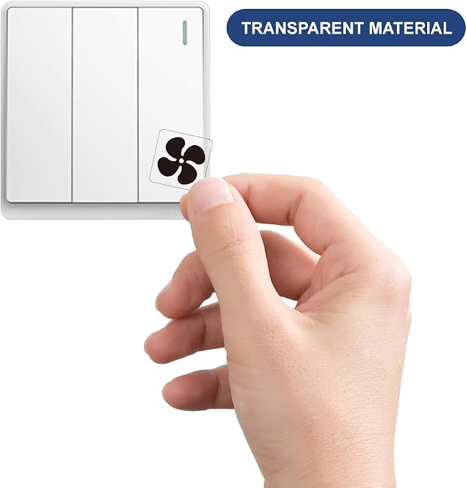 400 Pcs Light Switch Sticker Labels, Transparent Switch ID Stickers Black PVC - Image 3