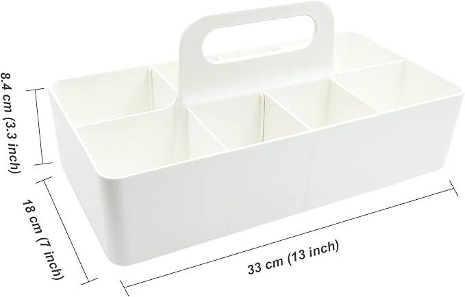 New Plastic Portable Makeup Organizer Caddy Tote Divided Basket Bin - Image 2