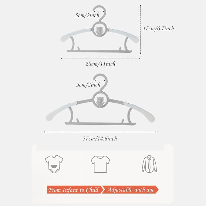 JSF Baby Hangers, 20 Pack Baby Clothes Hangers - Image 2