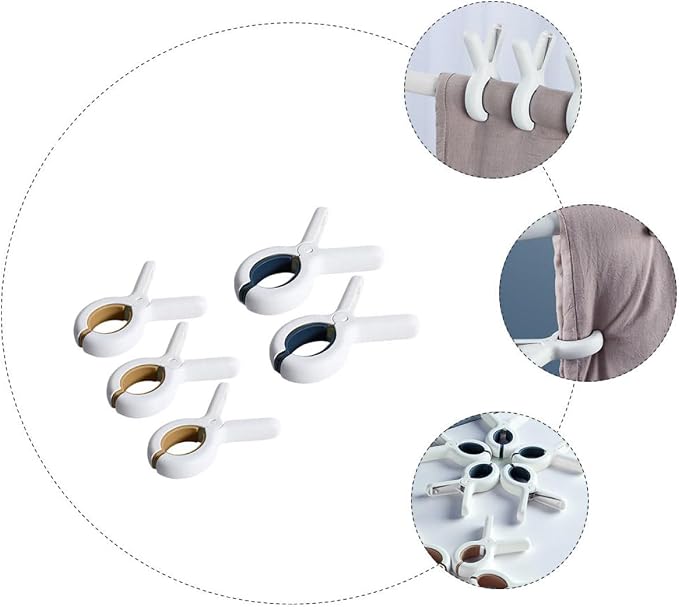 FRCOLOR Plastic Dry Clothes Clips and Laundry Pins, Small Yellow Large Blue Set - Image 3