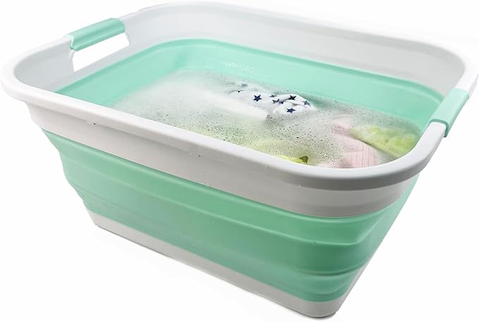 SAMMART 41L Collapsible Plastic Laundry Washing Tub/Basket-Foldable Pop Up - Image 4