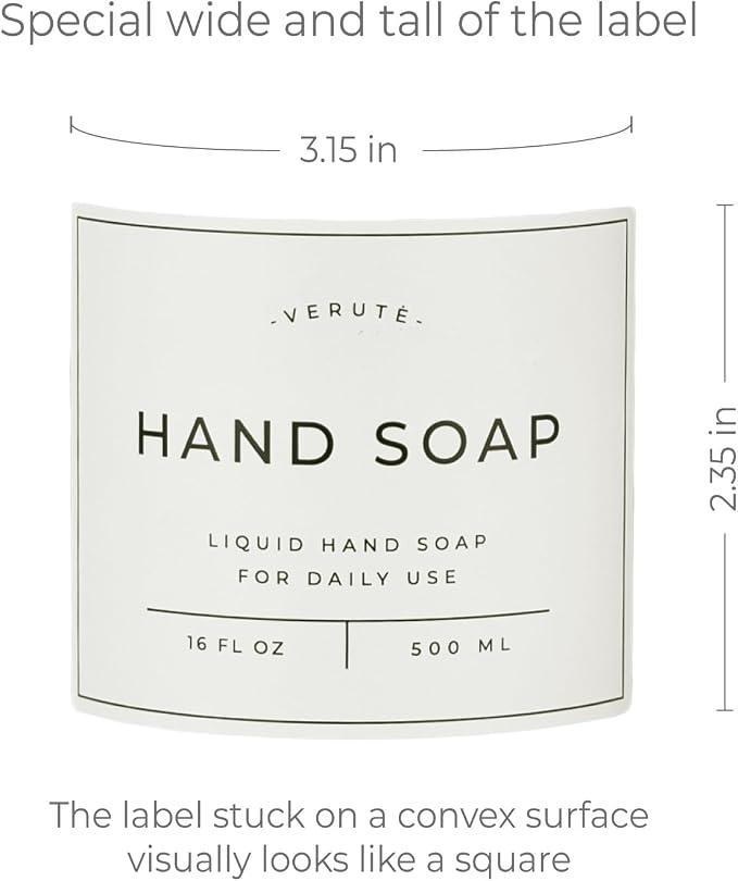 Waterproof Labels for Amber Glass Soap Dispenser and Plastic Bottles - Image 3