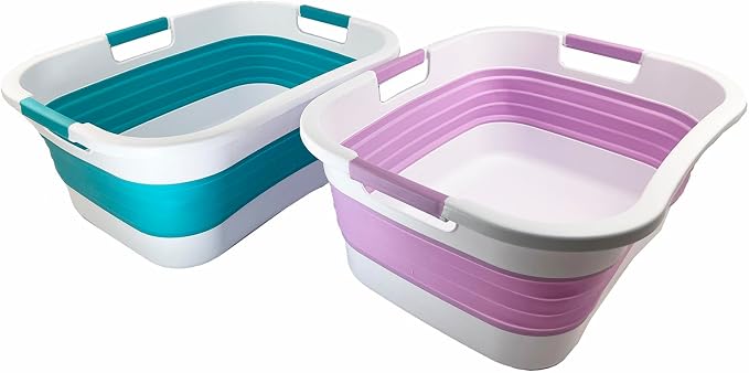 SAMMART 30L Collapsible Plastic Laundry Basket by SAMMART