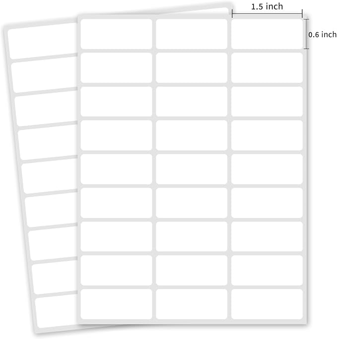 0.6×1.5 Inch Removable Blank Freezer Labels, Water/Oil/Tear Resistant/Ink Won't by Yeachlaing