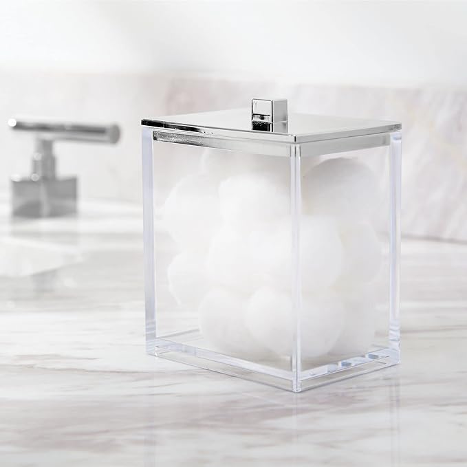 mDesign Plastic Rectangle Apothecary Canister - Image 3