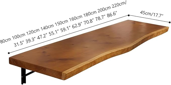 Industrial Wall Mounted Folding Bar Table Live Edge, Rustic Drop-Leaf Table - Image 7