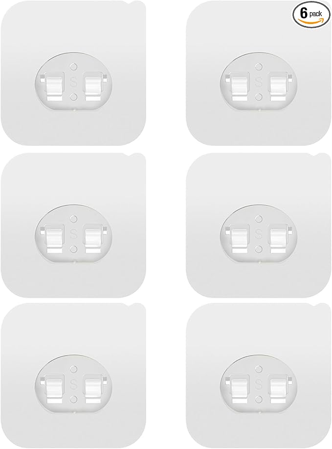 Lsnisni 6 Pack Shower Caddy Adhesive Replacement, Strong Adhesive Hooks by Lsnisni