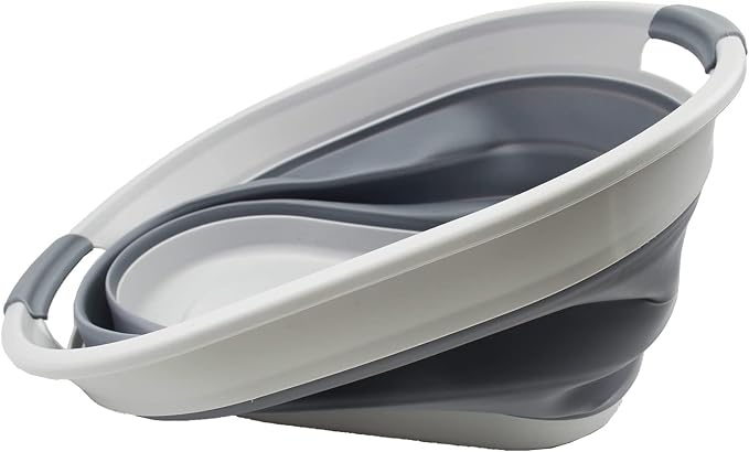 SAMMART 28L Oval Collapsible Plastic Laundry Basket - Image 5