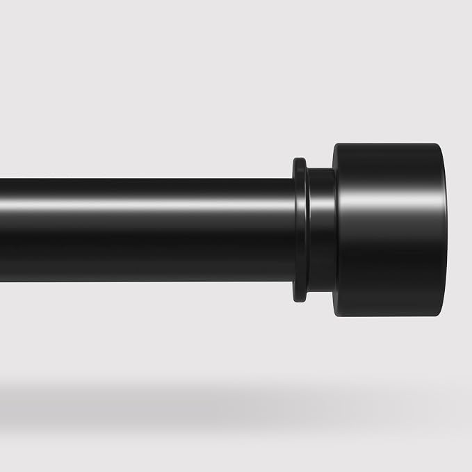 Long Curtain Rods for Windows 72 to 144 Inch, Modern End Cap Style Design by VOIIYCurtainRods