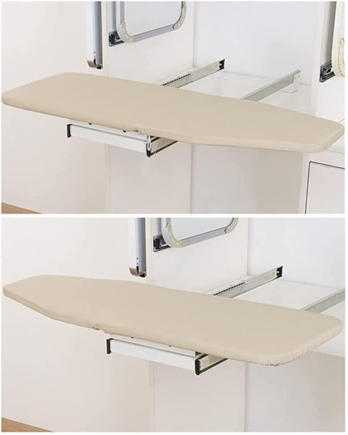 Ironing Board Wooden Folding Ironing Board Rotatable 180° Drawer Ironing - Image 2
