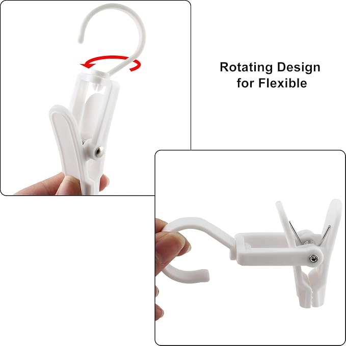 20 PCS Laundry Hooks Clip, Plastic Clothes Pins, Super Strong Hanger Clips - Image 4