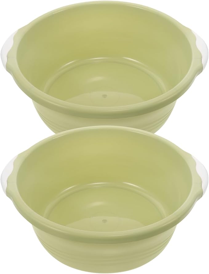 2 Pack Plastic Wash Basin for Foot & Face | Stackable Tub Bucket for Kitchen by ULTECHNOVO