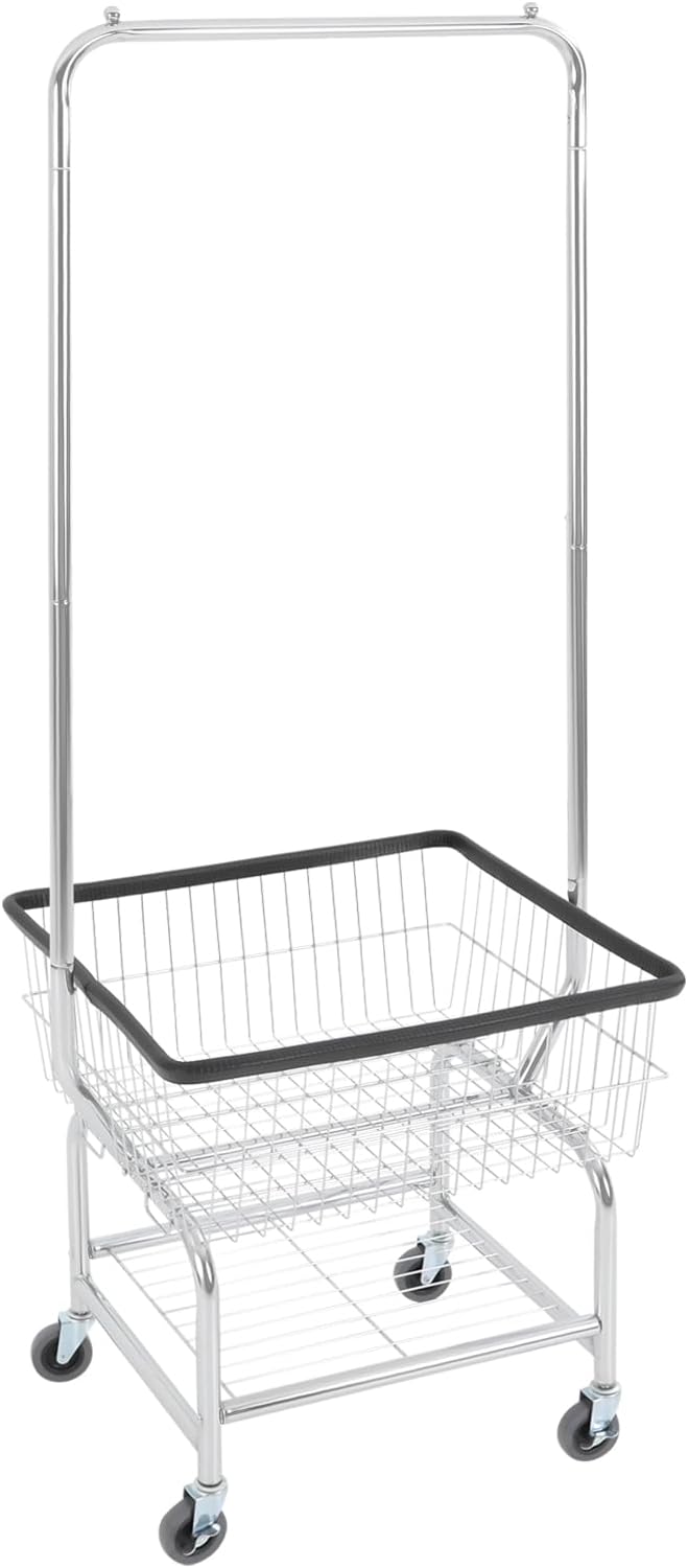 Laundry Cart with Clothes Rack Laundry Basket with Hanging Rack Cart with Extra by Oiveinya