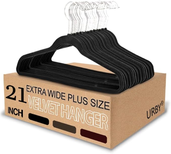 Urby Extra Wide Hangers for Plus Size Clothes, Ganchos para Colgar Ropa by Urby