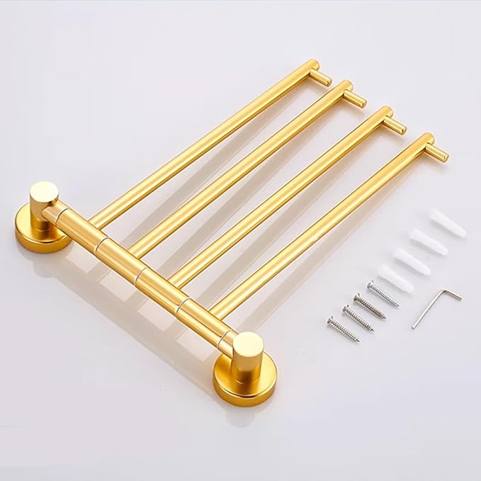 ZHOUXIAO Modern Swing Out Towel Bar Gold Finish/Towel Racks - Image 4
