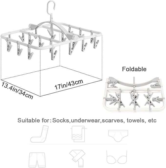 Clothes Drying Racks Foldable Clip Hangers Drip Hanger Plastic - Image 2