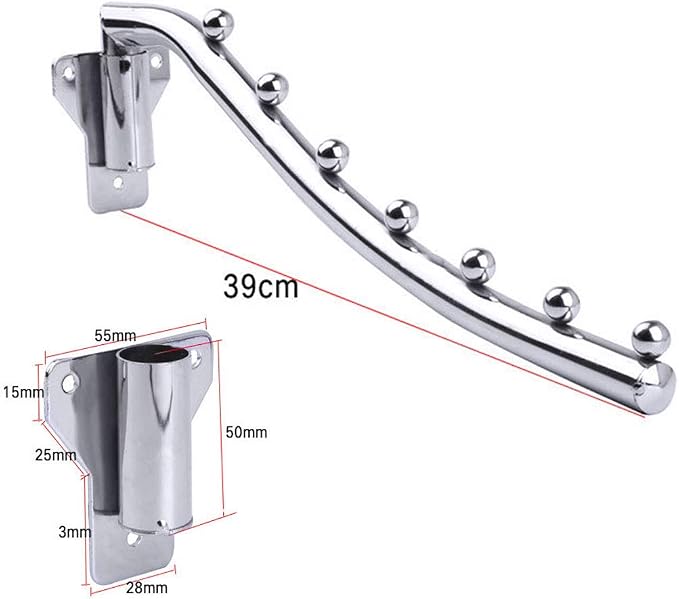 Folding Wall Mounted Clothes Hanger Rack, Stainless Steel Garment Hooks - Image 2