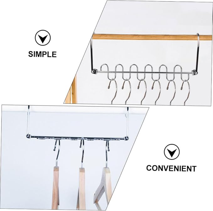 Healifty 2sets Multi Hole Clothes Drying Rack Storage Hangers Folding Clothes - Image 3