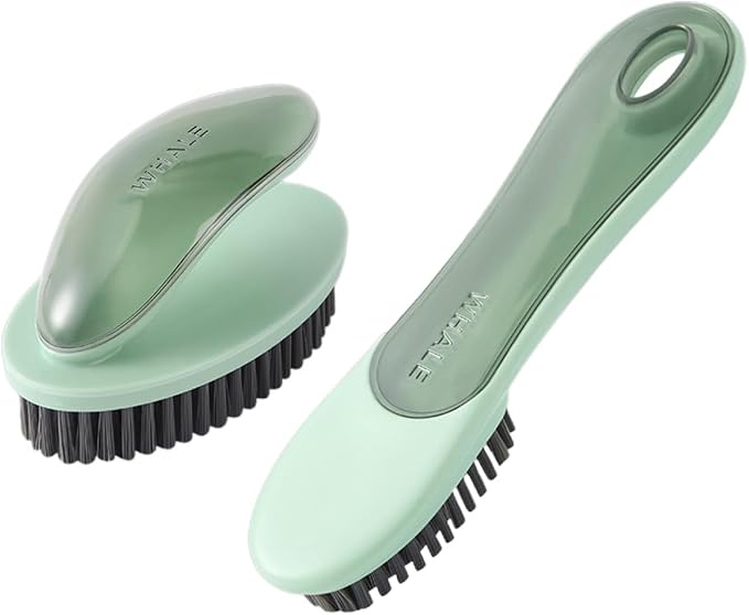 2pcs Shoe Brush and Laundry Scrub Brush Set Green Clothes Scrubber by Holibanna