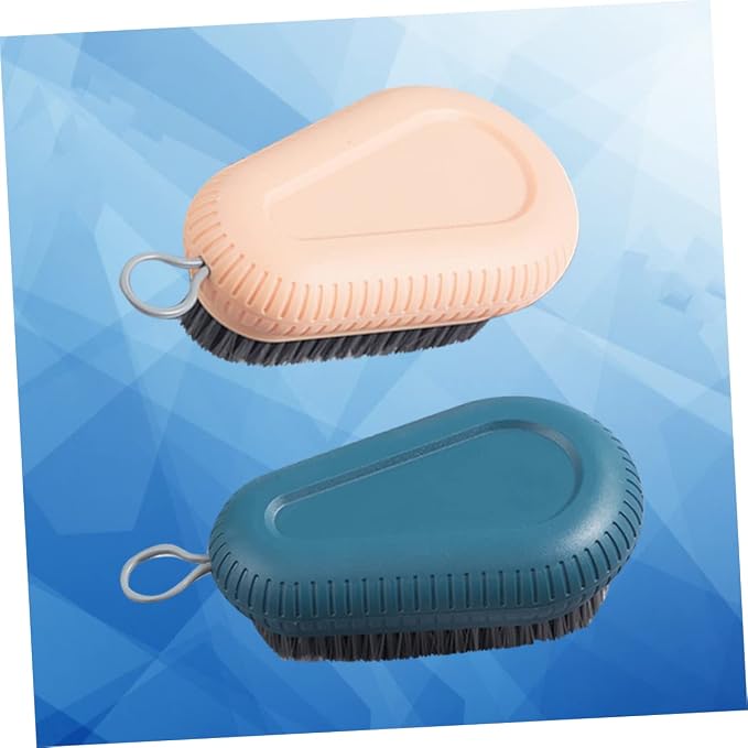 2 Pcs Plastic Laundry Brush Set Handle Random Color Ergonomic Design - Image 7