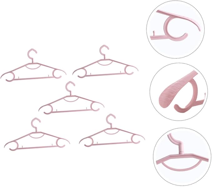 5pcs Non-Slip Plastic Clothes Hanger Set Traceless Wide Shoulder Wardrobe - Image 5