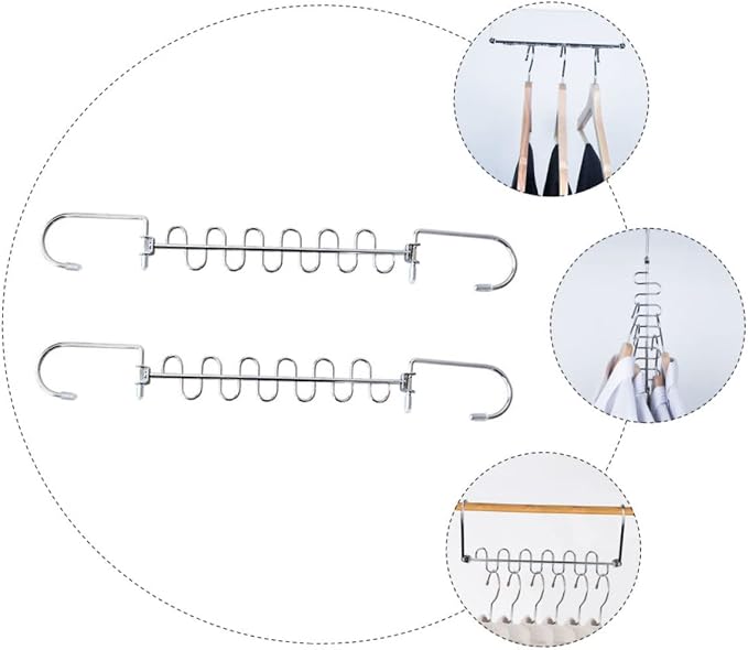 Cabilock 2pcs Multi Hole Clothes Drying Rack Clothes Hangers - Image 6