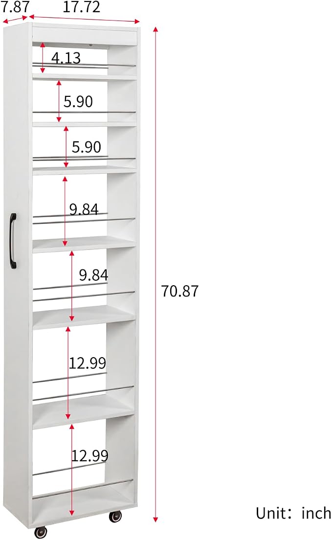7 Tier Slim Rolling Storage Cart - Image 3