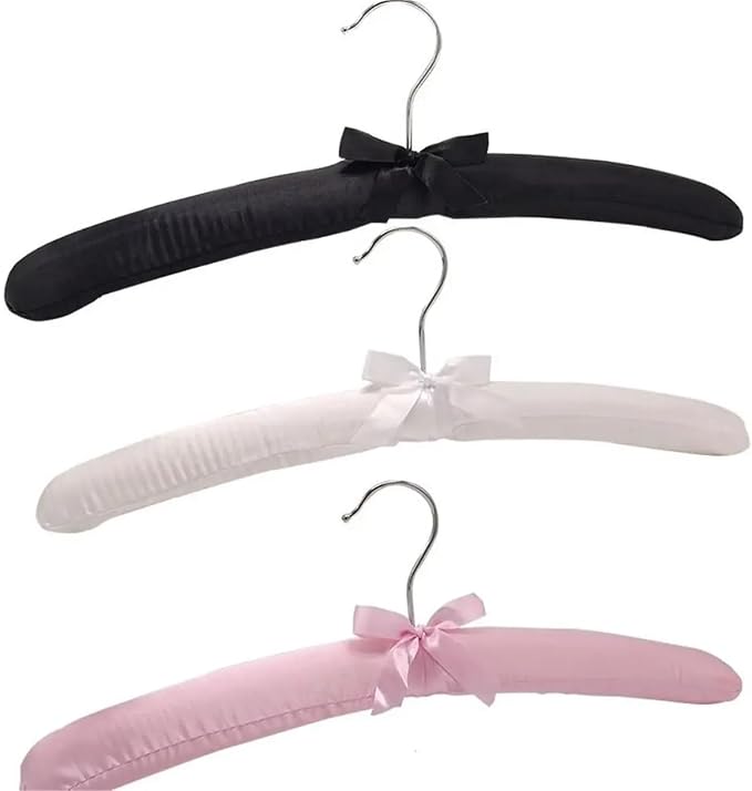 Hanger 5PCS Coat Satin Padded Clothes Silk Wrapped Display Sponge Hangers - Image 6