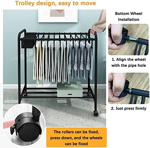 Mobile Storage Rack Freestanding Display Rack Tool Pegboard Garage, Pants - Image 3