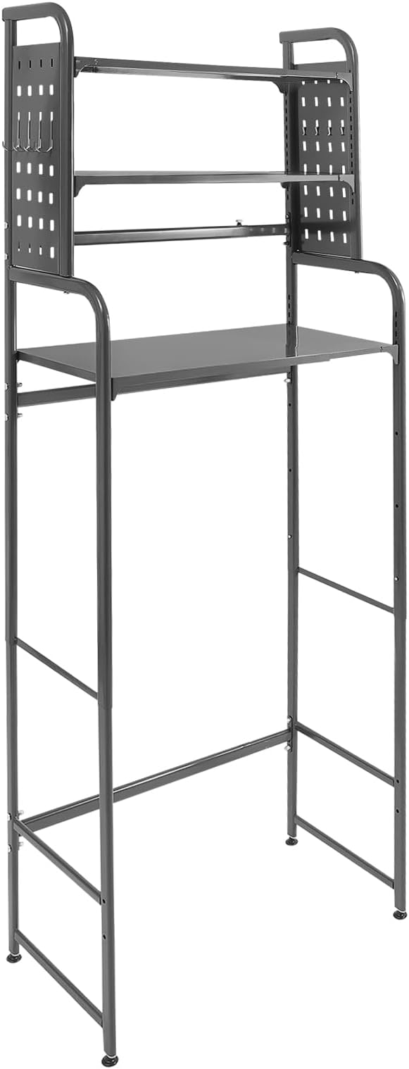 3-Tier Expandable Over Toilet Washing Machine Dryer Storage Utility Rack - Image 4
