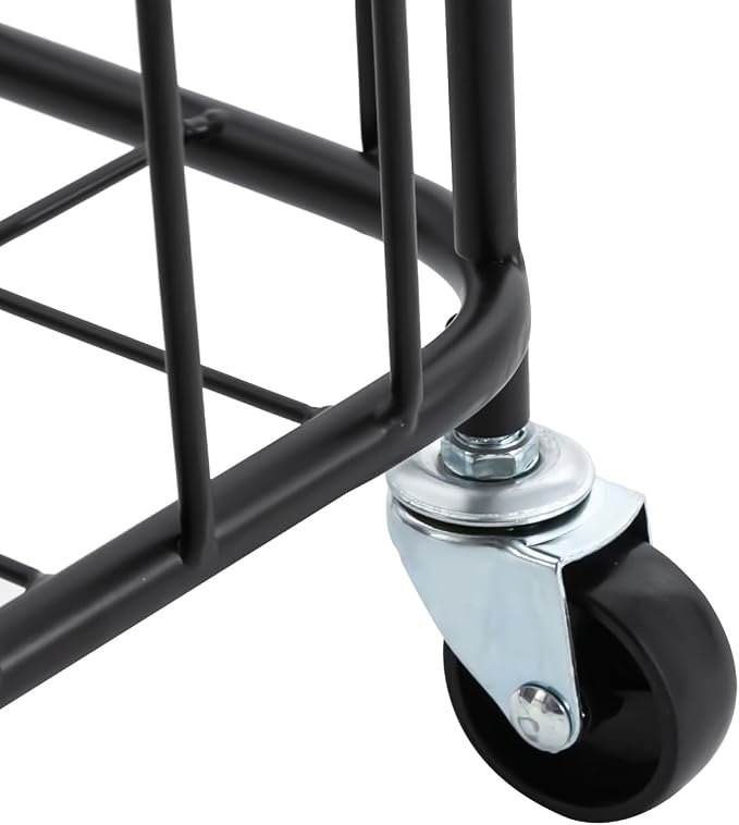 Slim Rolling Laundry Hamper, Metal Cloth Basket - Image 7